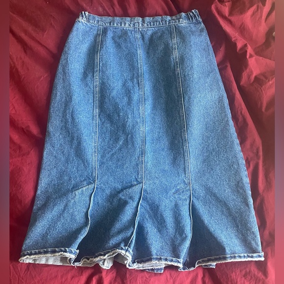 High waisted Vintage western Race denim long skirt with end pleats wrangler - Picture 1 of 3
